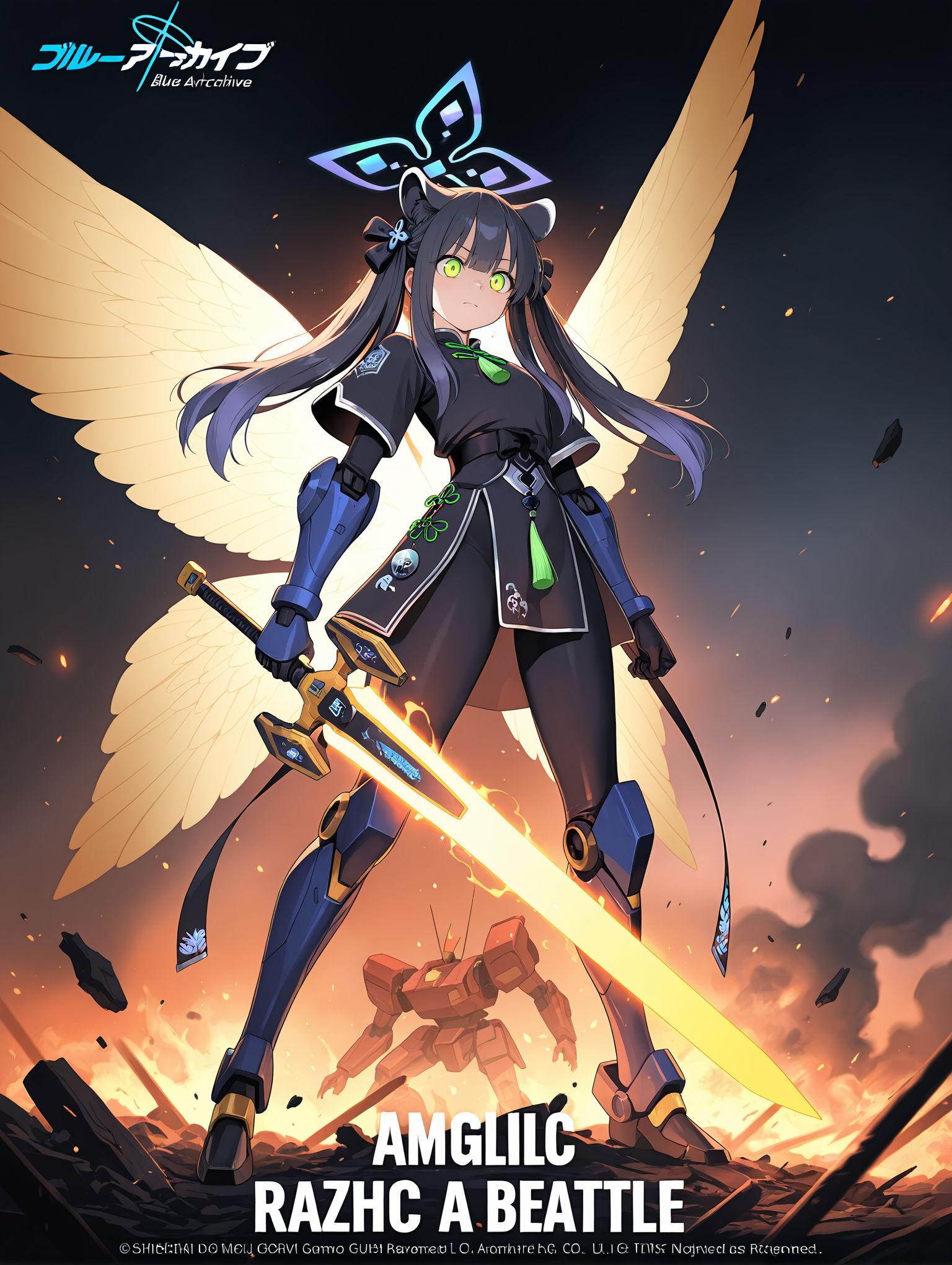 13052-1836050035-1girl,solo,science fiction, ,blue archive, shun _(blue archive_),Mecha Girl, angelic cosplay, holding a glowing sword, shimmerin.png
